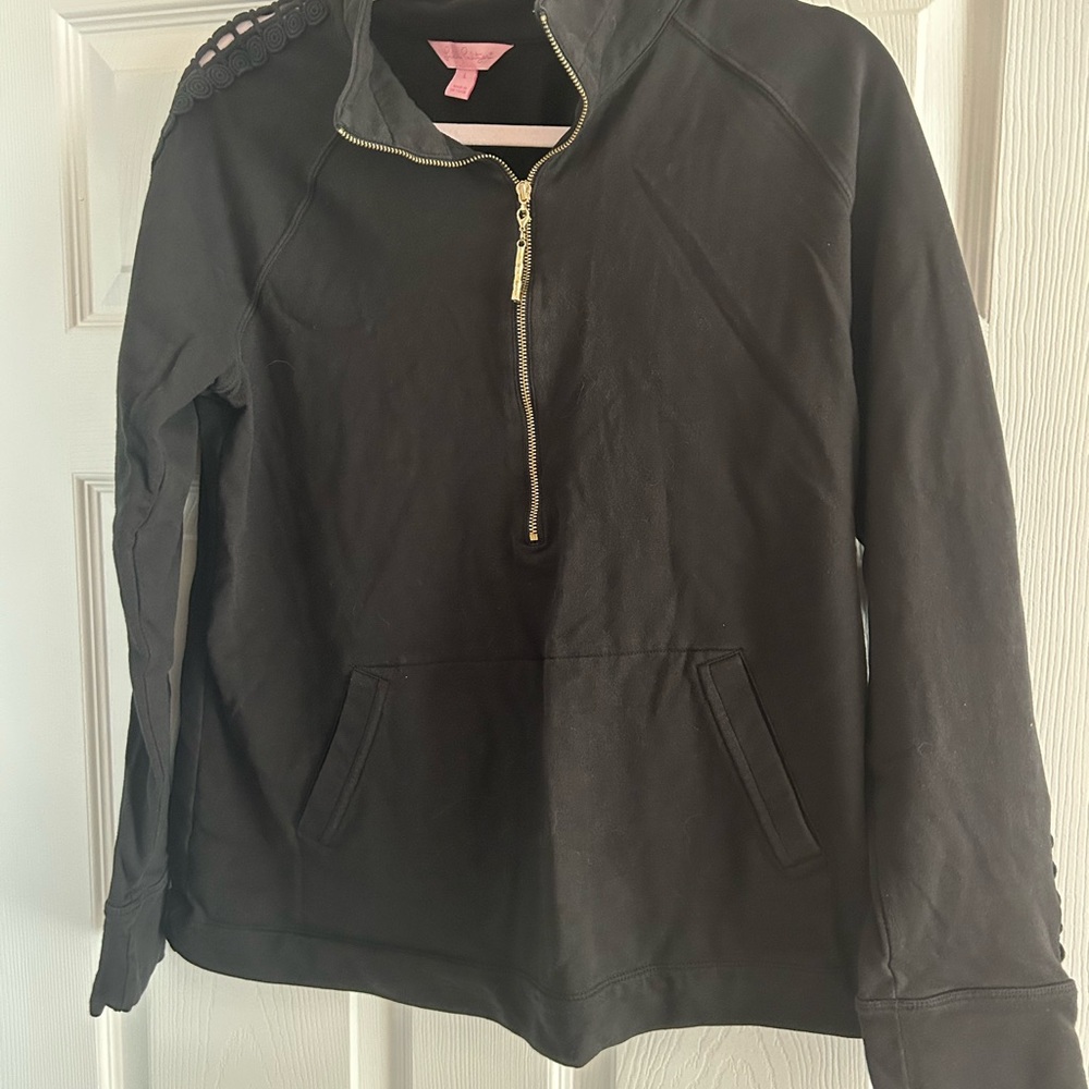 Lilly Pulitzer Black Jacket with Gold Zipper